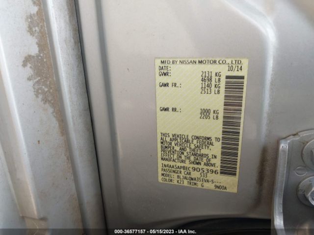 1N4AA5AP8EC905396 Nissan Maxima 3.5 S