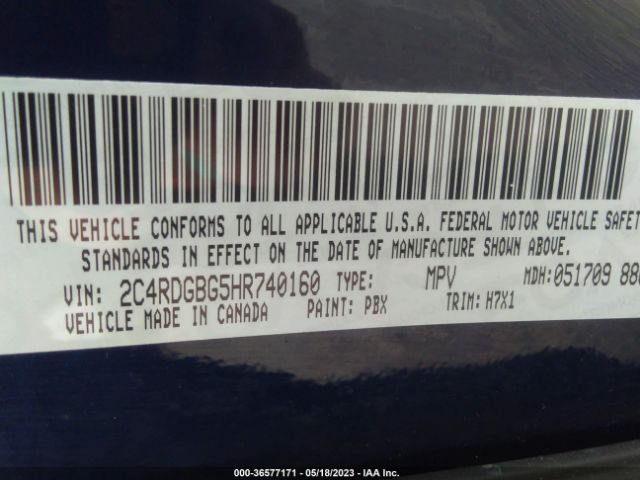 2C4RDGBG5HR740160 Dodge Grand Caravan Se