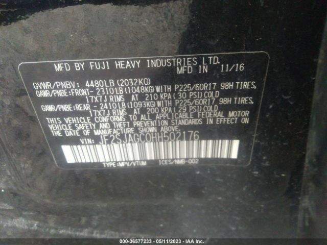 JF2SJAGC0HH502176 Subaru Forester Premium