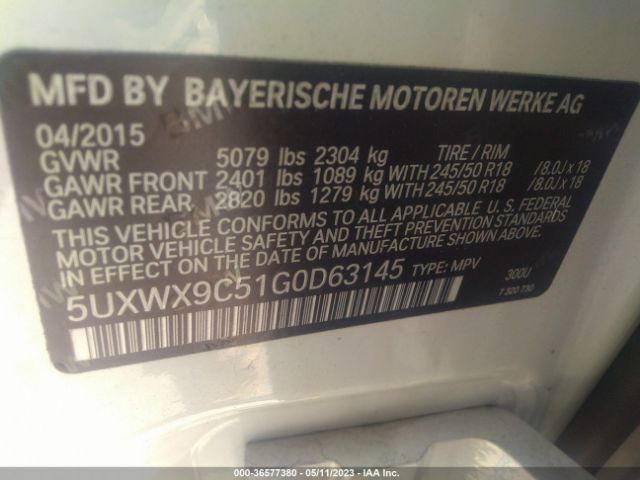 5UXWX9C51G0D63145 BMW X3 Xdrive28i