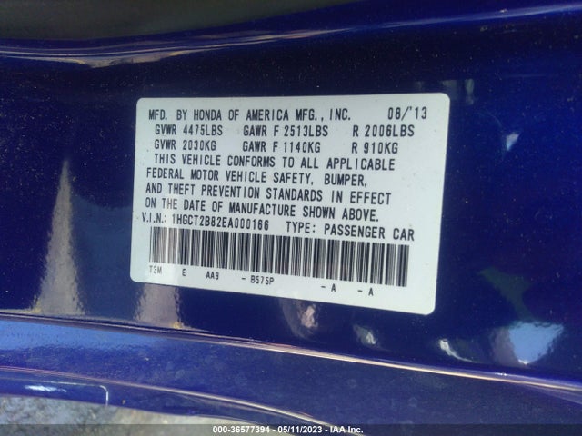 Honda Accord Coupe Ex-l 2014 1HGCT2B82EA000166 Image 9