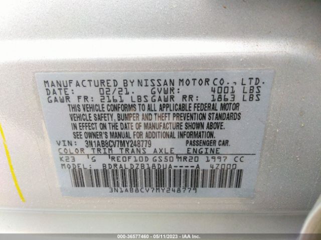 3N1AB8CV7MY248779 Nissan SENTRA SV