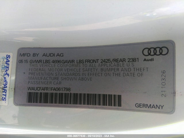 WAUCFAFR1FA061798 Audi A5 PREMIUM