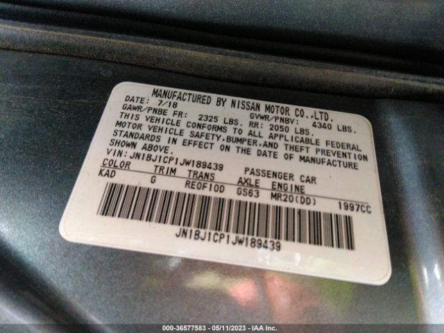 JN1BJ1CP1JW189439 Nissan Rogue Sport S