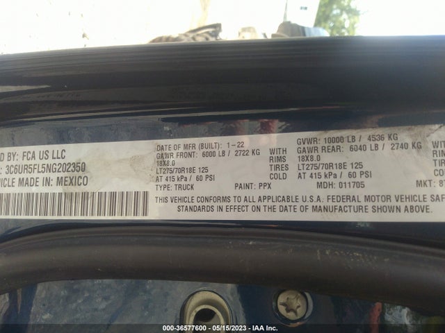3C6UR5FL5NG202350 RAM 2500 Laramie