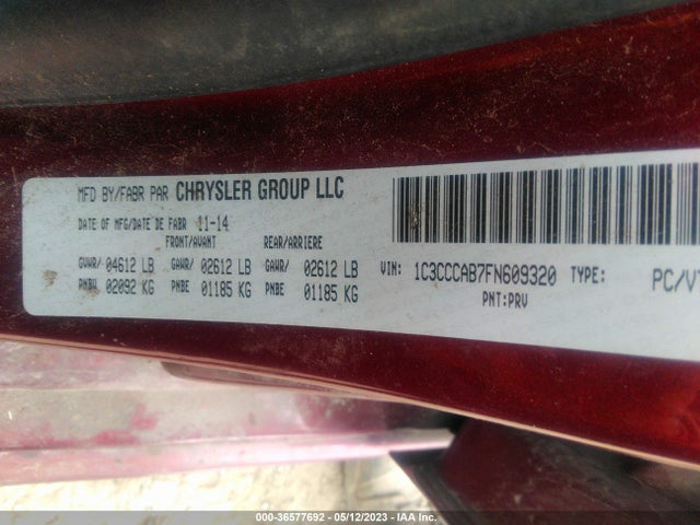 Chrysler 200 Limited 2015 1C3CCCAB7FN609320 Image 9