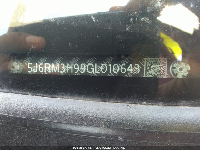 Honda Cr-v Touring 2016 5J6RM3H99GL010643 Image 10