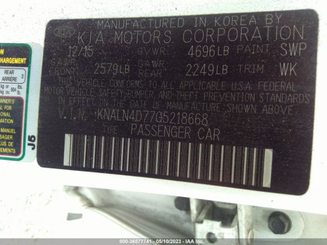 KNALN4D77G5218668 KIA Cadenza Premium