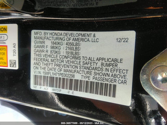 Honda Civic Hatchback Ex-l 2023 19XFL1H71PE002298 Image 11