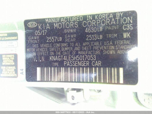 KNAGT4LE5H5017053 KIA Optima Hybrid Base