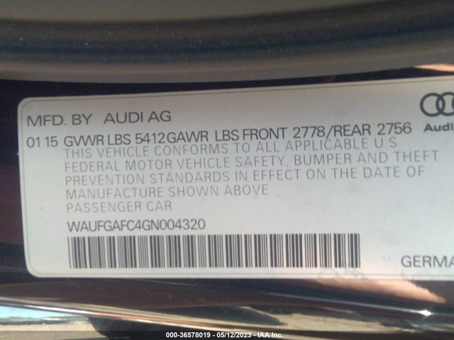 WAUFGAFC4GN004320 Audi A6 3.0t Premium Plus