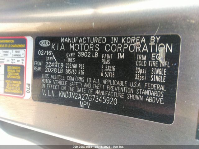KNDJN2A27G7345920 KIA Soul Base
