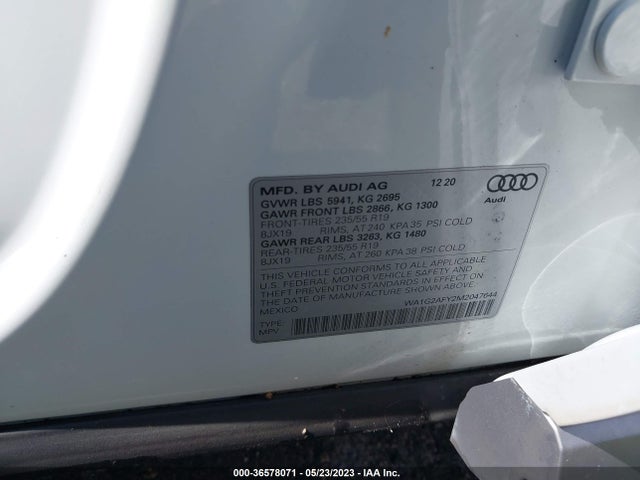2021 Audi Q5, VIN: WA1G2AFY2M2047644
