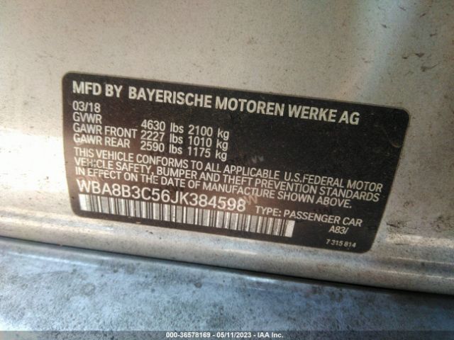 WBA8B3C56JK384598 BMW 3 Series 340i