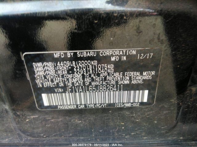 JF1VA1L65J8826411 Subaru Wrx Limited