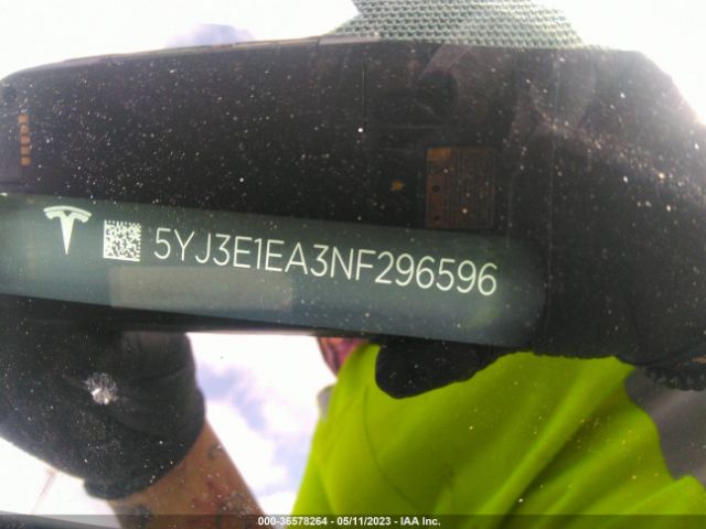 5YJ3E1EA3NF296596 Tesla MODEL 3
