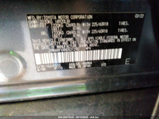 2022 TOYOTA RAV4 HYBRID XLE PREMIUM VIN: JTMB6RFVXND521290