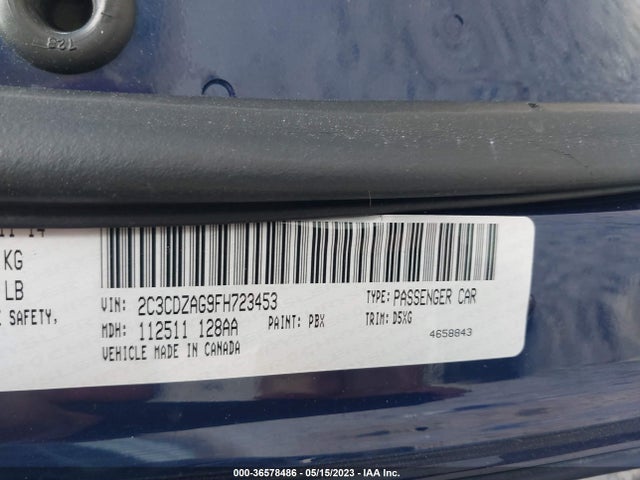 Dodge Challenger Sxt 2015 2C3CDZAG9FH723453 Image 9