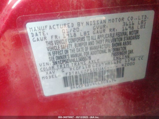 3N1CP5DV4LL505576 Nissan KICKS SR
