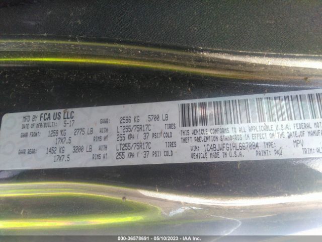 1C4BJWFG1HL667084 Jeep Wrangler Unlimited Rubicon