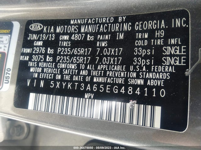 2014 KIA SORENTO LX VIN: 5XYKT3A65EG484110