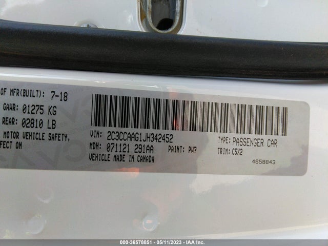 2C3CCAAG1JH342452 Chrysler 300 Touring