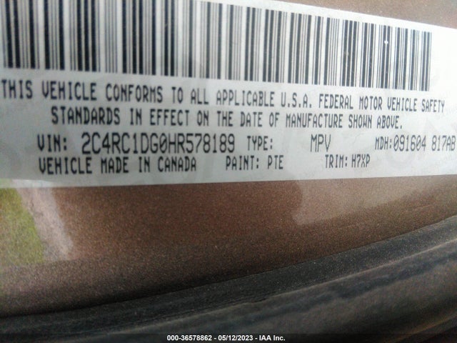 2C4RC1DG0HR578189 Chrysler Pacifica Touring