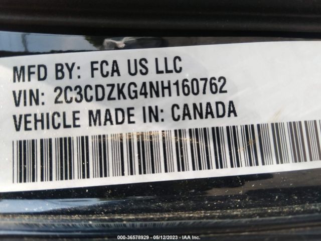 2C3CDZKG4NH160762 Dodge Challenger Gt