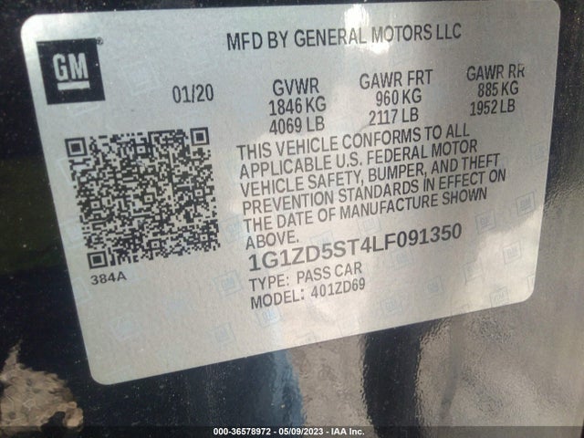 Chevrolet MALIBU LT 2020 1G1ZD5ST4LF091350 Image 9