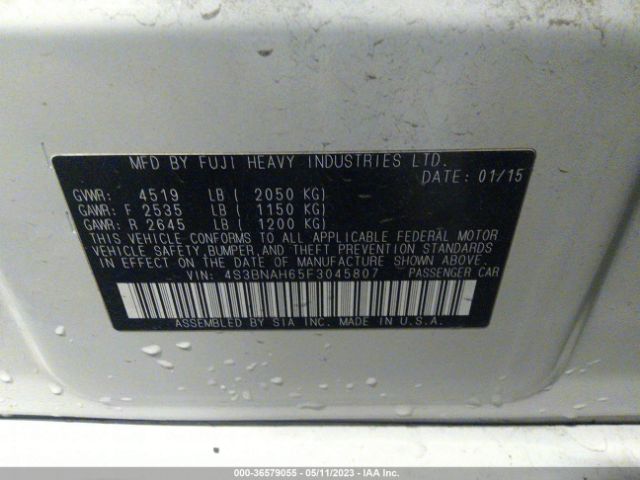 4S3BNAH65F3045807 Subaru Legacy 2.5i Premium