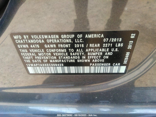 1VWAP7A3XEC009423 Volkswagen PASSAT S