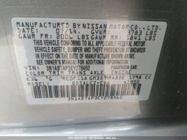 3N1AB7AP3EY278460 Nissan SENTRA S