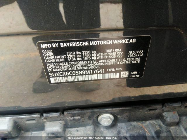 5UXCX6C05N9M17641 BMW X7 M50i