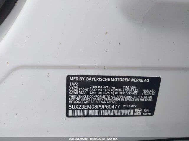 BMW X7 Xdrive40i 2023 аукцион фото
