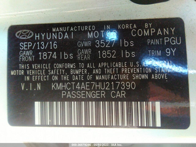 Hyundai ACCENT SE 2017 KMHCT4AE7HU217390 Image 10