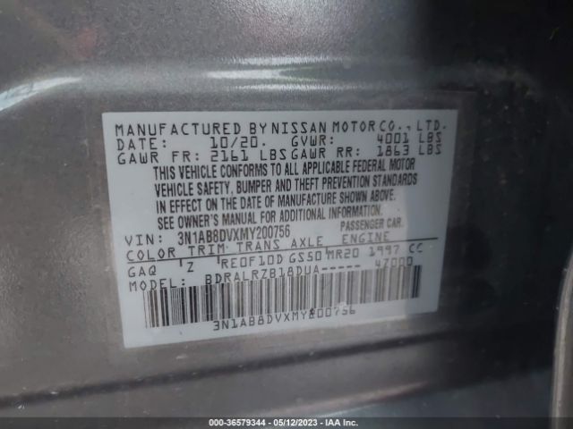 3N1AB8DVXMY200756 Nissan SENTRA SR