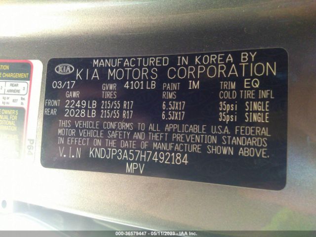 KNDJP3A57H7492184 KIA SOUL +