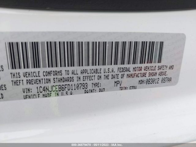 1C4NJCEB6FD110793 Jeep Compass Latitude