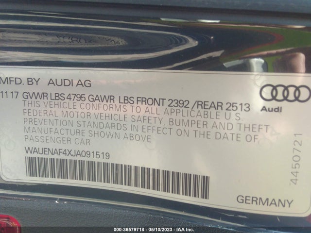WAUENAF4XJA091519 Audi A4 Premium Plus