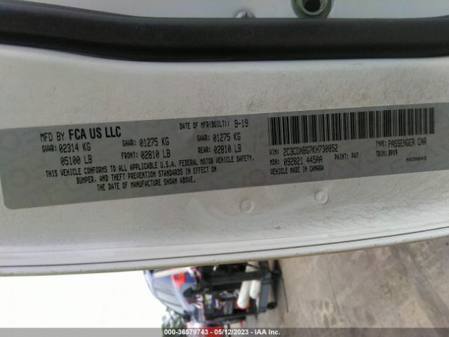 2C3CDXBG7KH730852 Dodge Charger Sxt