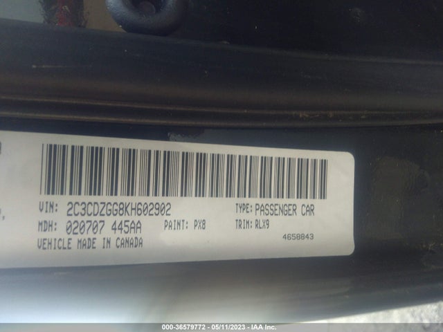Dodge Challenger Sxt 2019 2C3CDZGG8KH602902 Image 10
