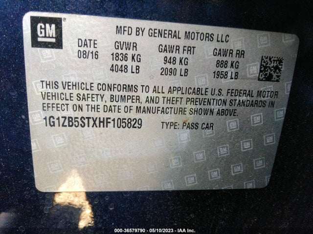 Chevrolet MALIBU LS 2017 1G1ZB5STXHF105829 Image 10