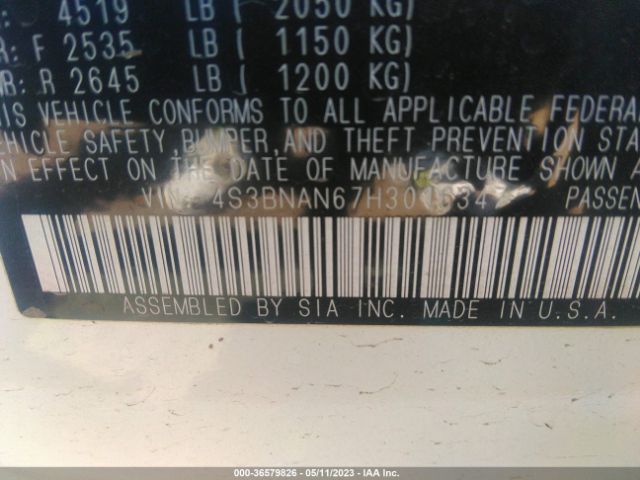 4S3BNAN67H3016347 Subaru Legacy Limited