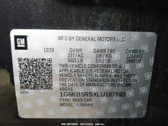 1G6KB5RSXLU107593 Cadillac CT6 LUXURY