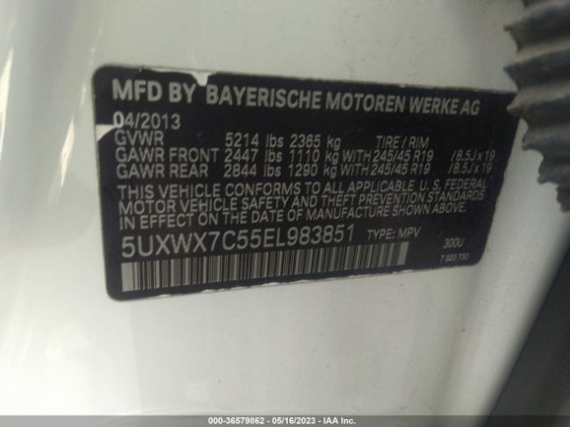 5UXWX7C55EL983851 BMW X3 Xdrive35i