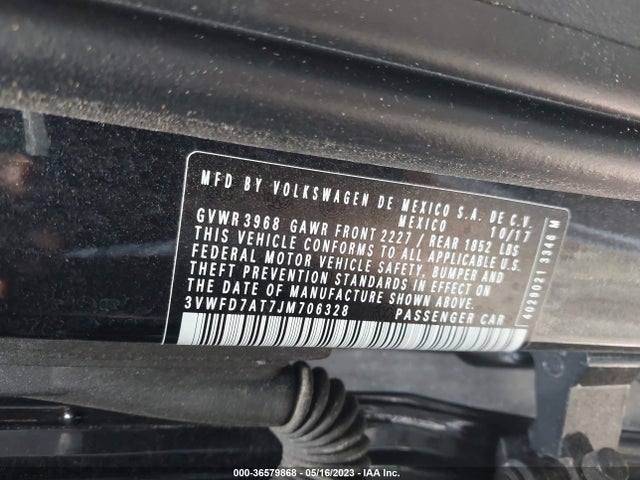 2018 Volkswagen Beetle, VIN: 3VWFD7AT7JM706328