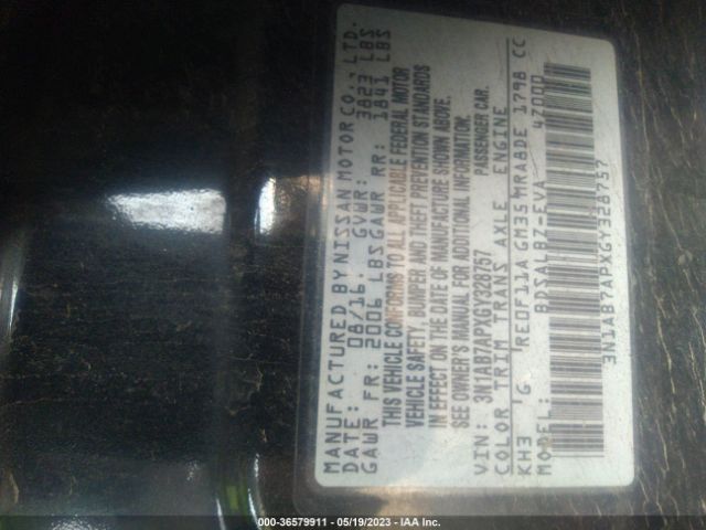 3N1AB7APXGY328757 Nissan SENTRA S