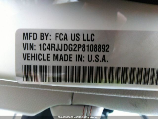 1C4RJJDG2P8108892 Jeep Grand Cherokee L Overland