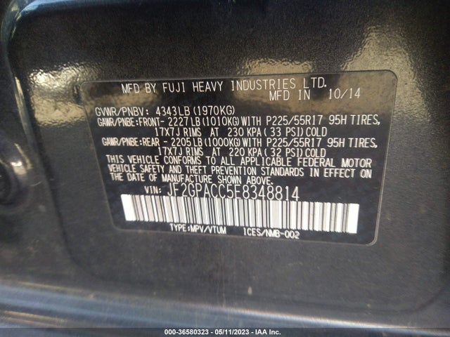 JF2GPACC5E8348814 Subaru Xv Crosstrek Premium