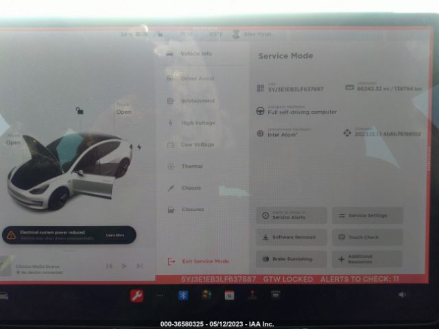 Tesla Model 3 Long Range 2020 5YJ3E1EB3LF637887 Image 5